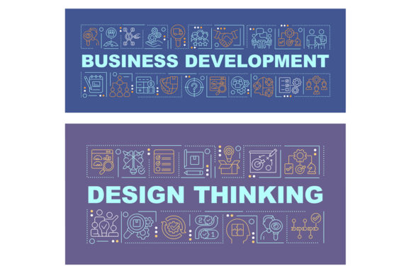 Business Development Word Banner Set Graphics Review