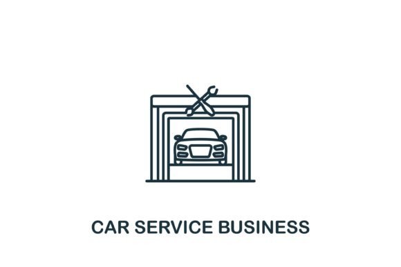 Car Service Business Icon: A Modern Graphics Asset