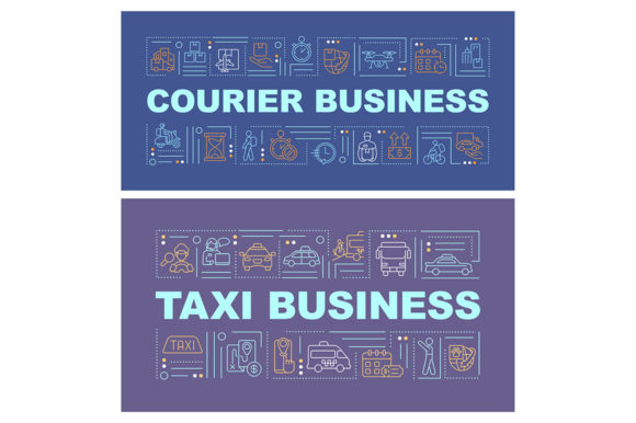 Courier Business Linear Icons: Graphics & Templates Review