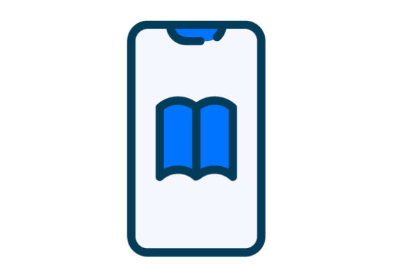 Ebook Filled Line Icon: A Modern Graphics Asset
