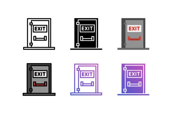 Emergency Exit Icon Graphics for Crafting