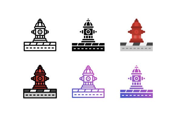 Fire Hydrant Icon Graphics for Editorial Content
