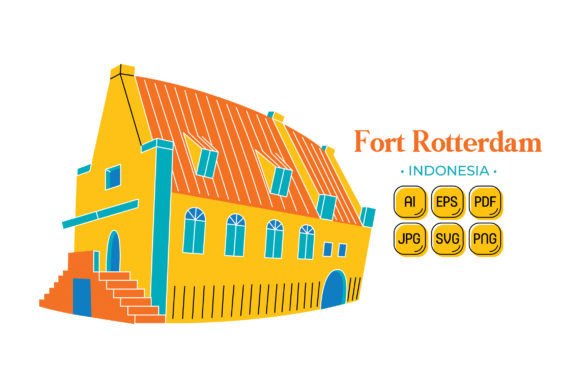 Fort Rotterdam Vector Illustration: Graphics & Illustrations