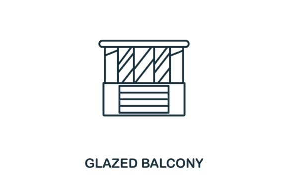 Glazed Balcony Icon: A Versatile Graphic for Modern Design Projects
