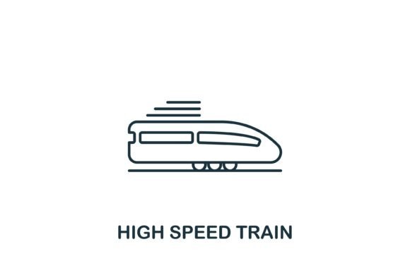 High Speed Train Icon: A Versatile Graphic for Digital Sellers