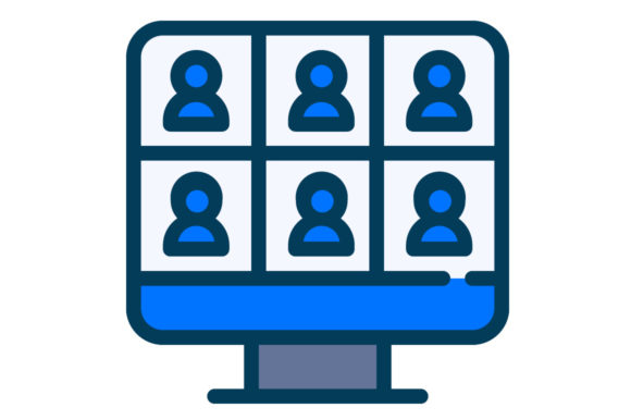 Review: Online Meeting Icon Filled Line for Graphics