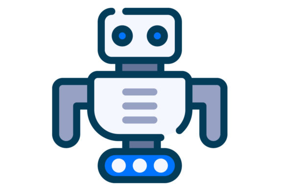 Robot Filled Line Icon: A Versatile Graphics Asset