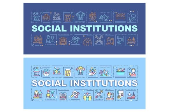 Social Institutions Word Banner Template: Graphics Review